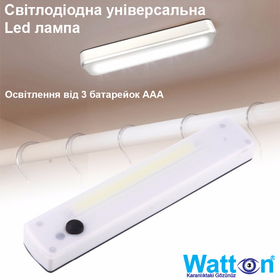 Світлодіодна лампа Led, настінний ліхтарик COB WATTON WT-063 на батарейках, світлова панель навісна Кам'янець-Подільський - фото 2