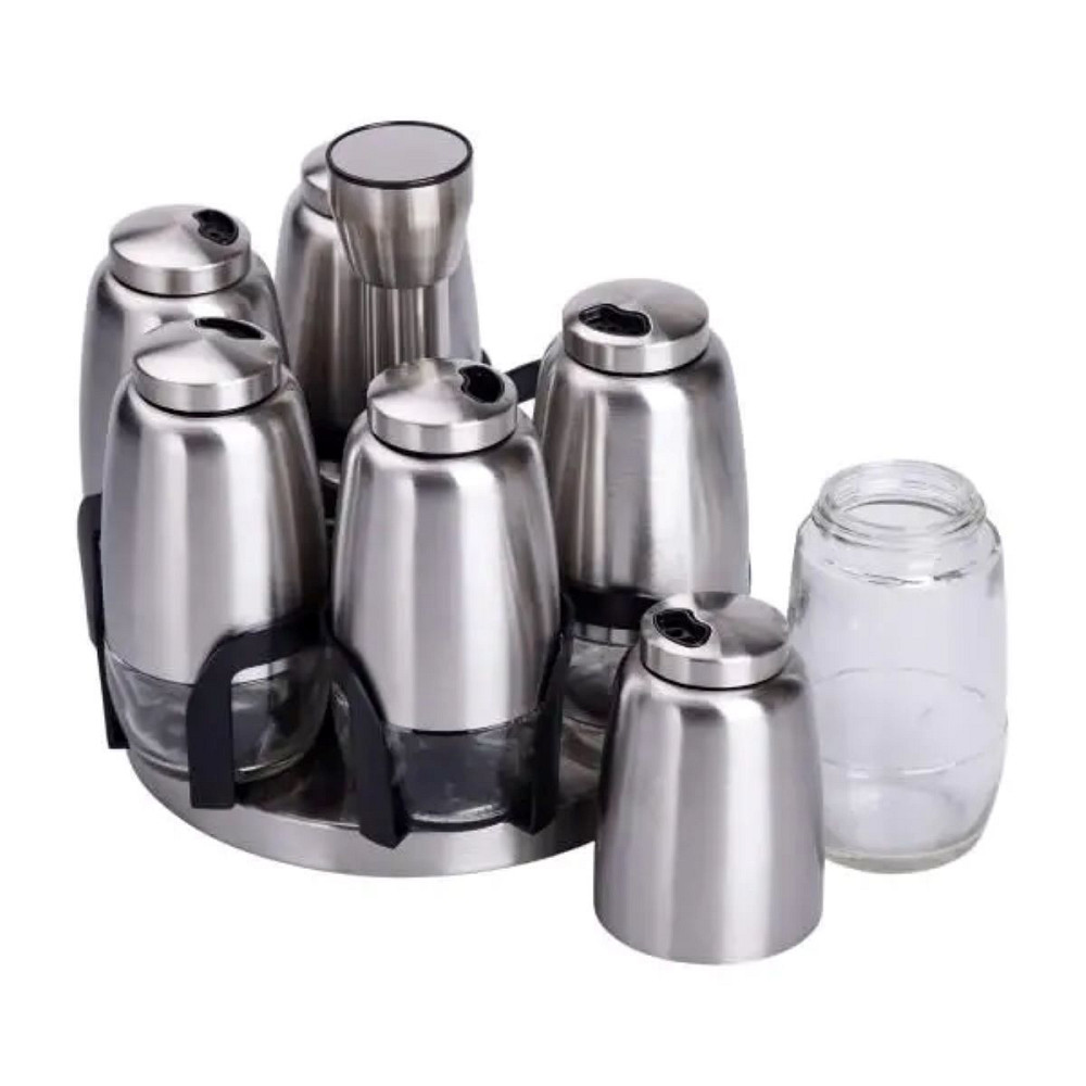 Yiwu Набір баночок для спецій 6 шт 15х15х16 см карусель для зберігання спецій HP-1300 Коломия - фото 3