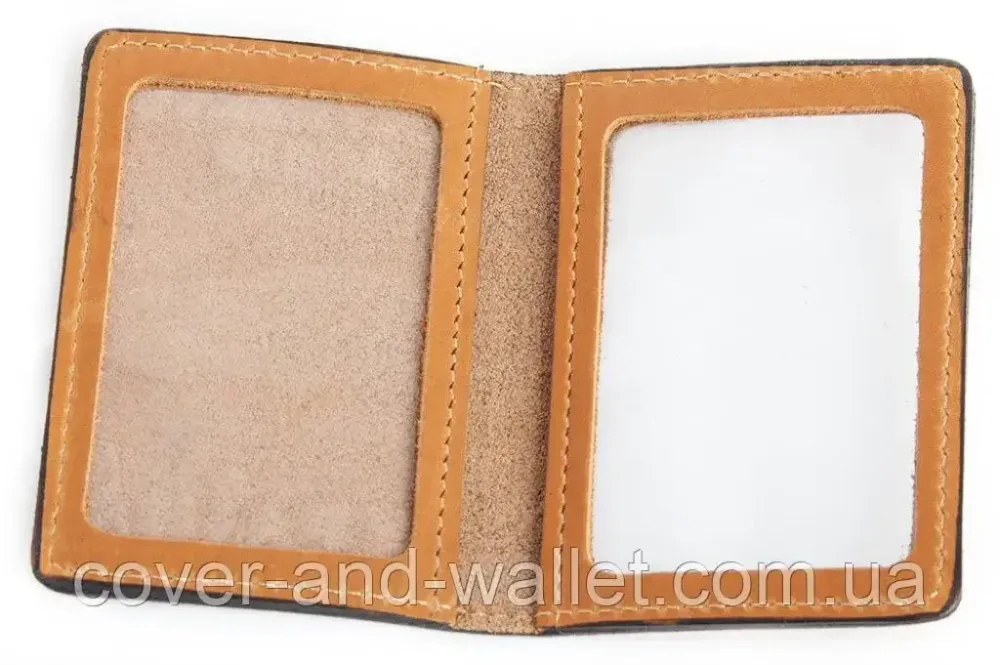 Шкіряна обкладинка для маленьких авто документів чорного кольору Puos Київ - фото 4