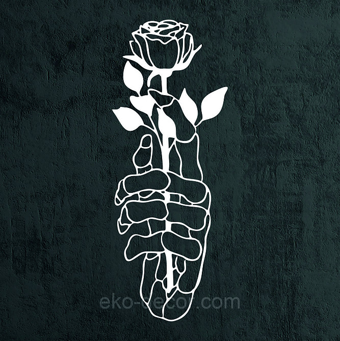 Декоративне настінне Панно «Рука з трояндою» Декор на стіну 90*34 см, Білий Київ - фото 8