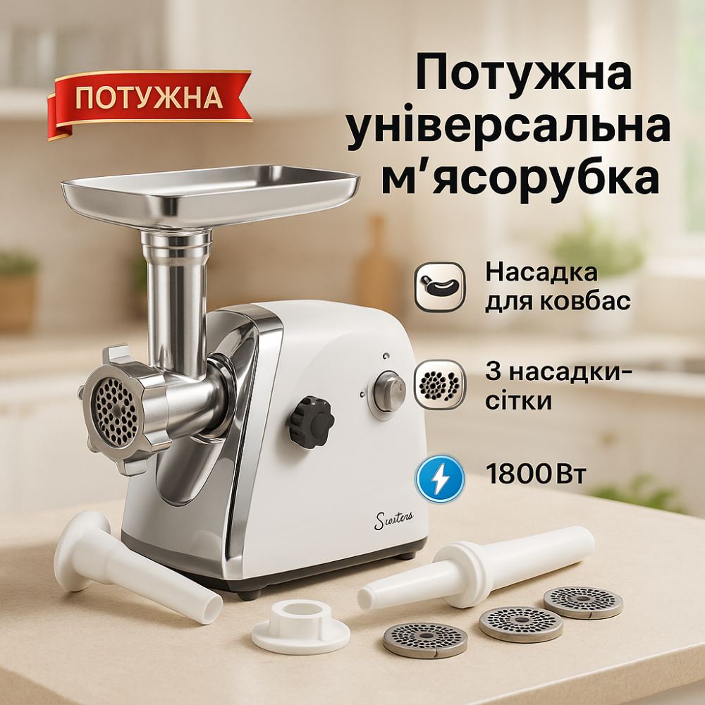 Мясорубка для мясного магазина Suntera, Мясорубка 3 в 1 Мощная бытовая для дома IY-35 Львов - изображение 14