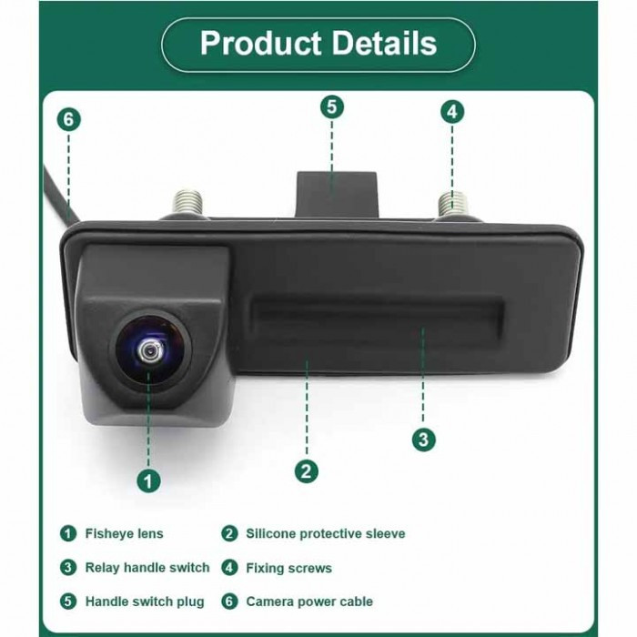 Автомобильная камера заднего вида в ручку багажника AHD 720/1080 для Skoda LS-8011 Винница - изображение 3