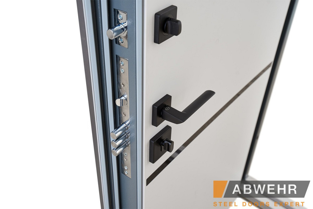 Двері вхідні, квартировані ABWEHR. Модель 443 LIMANA Колір Кварцит/Білий супермат 960 Київ - фото 5