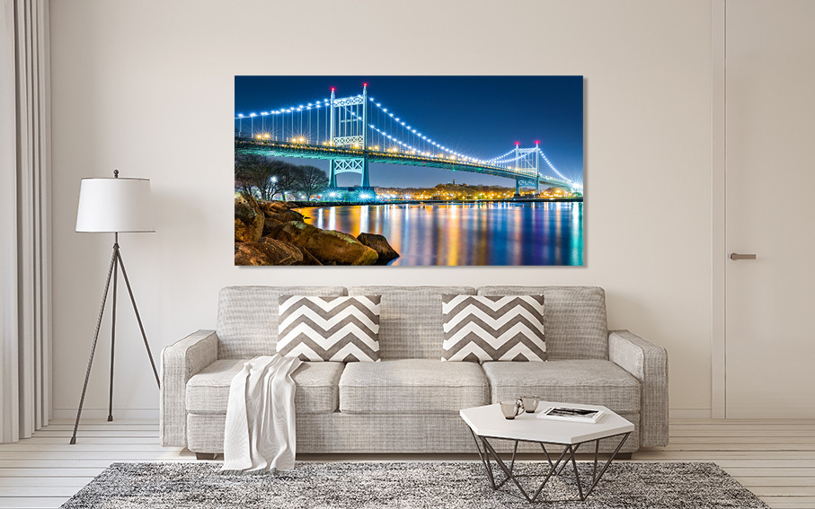 Картина полотно у вітальню / спальню  Міст в ночі    MLP_375 ( 60х30см ) 80х160см Київ - фото 2
