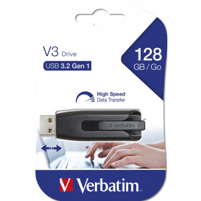 USB флеш накопитель Verbatim 128GB Store 'n' Go V3 Black USB 3.0 (49189) Винница - изображение 5