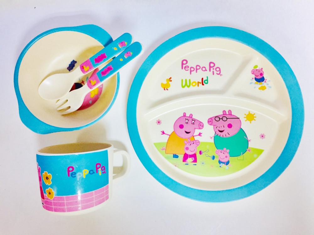 Набор бамбуковой посуды из 5 предметов Peppa Pig Винница - изображение 1