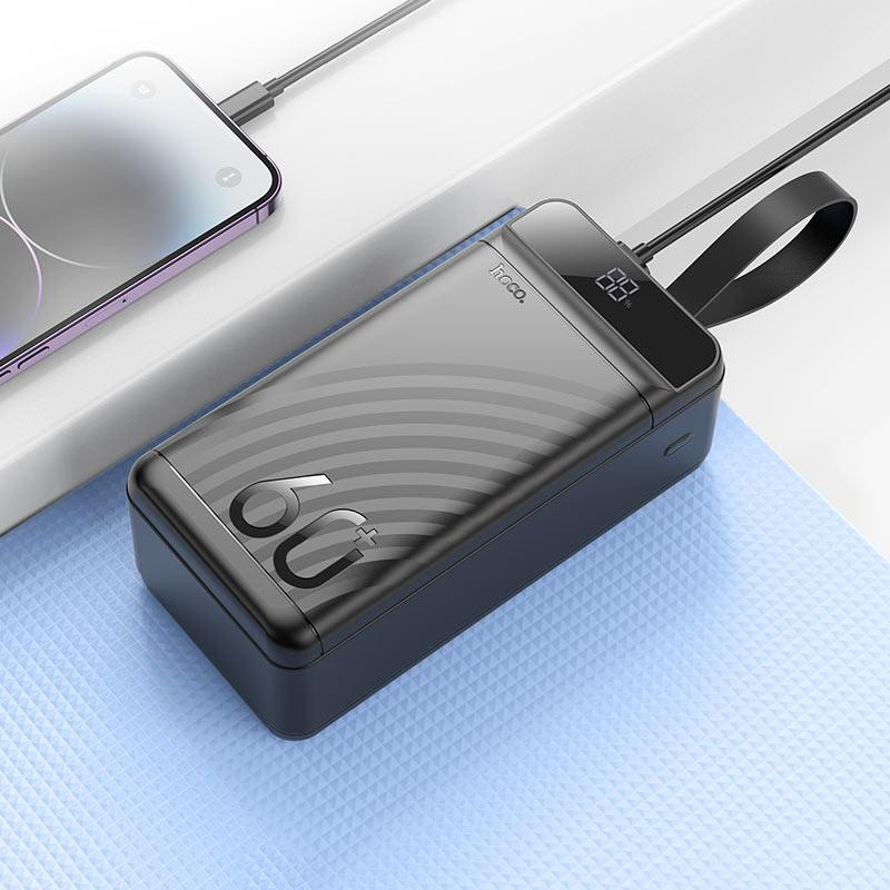 Портативный аккумулятор HOCO J123C 60000mAh с дисплеем черный Киев - изображение 7