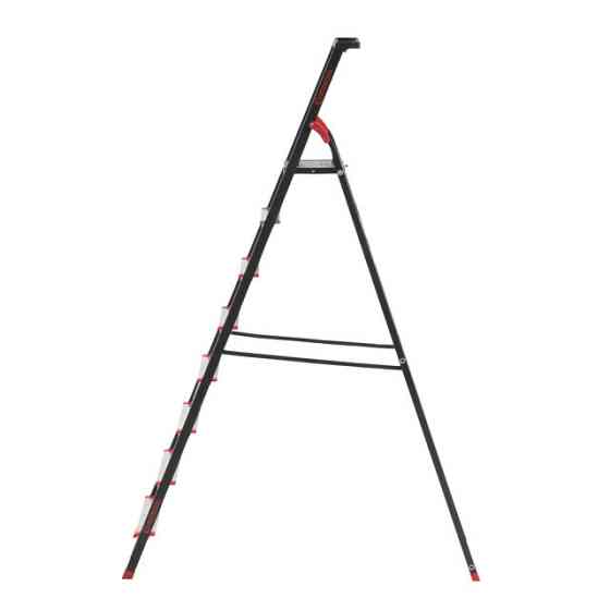 Драбина сталева, 8 сходинок, лоток для інвентарю, висота: 2221 мм, висота: висота до платформи: 1720 мм, 150 кг INTERTOOL LT-0058 Київ