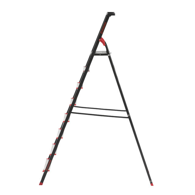 Драбина сталева, 8 сходинок, лоток для інвентарю, висота: 2221 мм, висота: висота до платформи: 1720 мм, 150 кг INTERTOOL LT-0058 Київ - фото 4