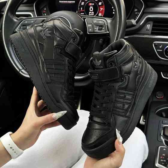 Высокие Термо Кроссовки Adidas Еврозима Кожаные Мужские Ботинки Адидас Черные (размеры: 41,42,43,44,45,46) Днепр