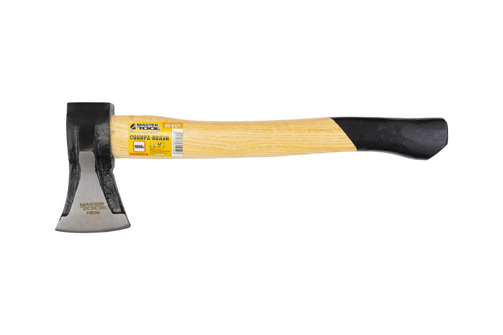 Сокира-колун MASTERTOOL 1000 г HRC 50 рукоятка з дерева з полімерним захистом 430 мм 05-0131 Ровно - изображение 2