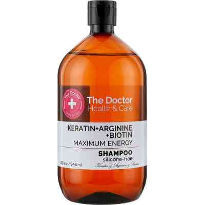 Шампунь The Doctor Health &amp; Care Keratin + Arginine + Biotin Maximum Energy 946 мл (8588006041705) Вінниця