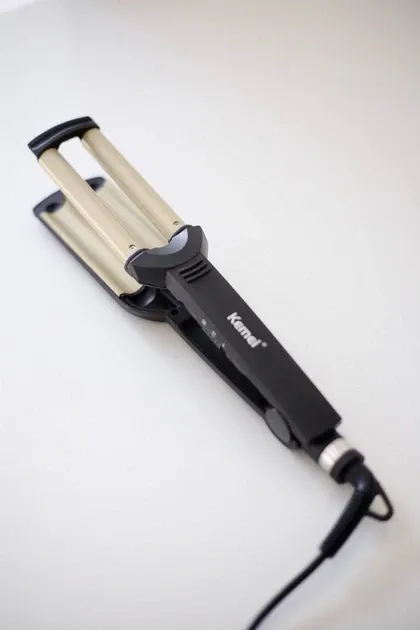 Подвійна плойка-хвиля для волосся з керамічним покриттям, терморегулятором та безпечним наконечником Одеса - фото 3