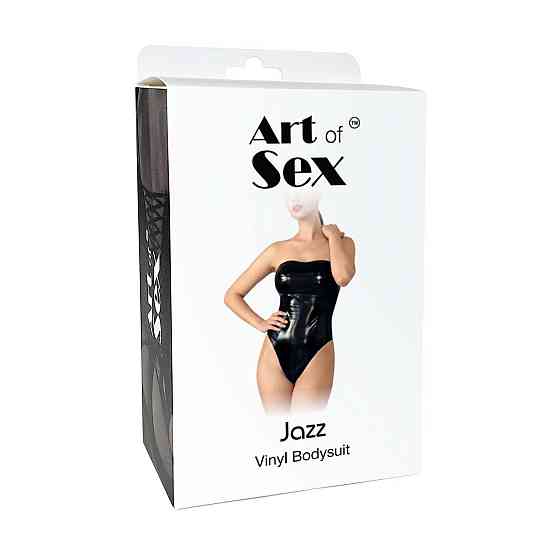 Лаковане боді Art of Sex - Jazz, колір чорний с эфектом голограми, розмір L Sex Aura Київ