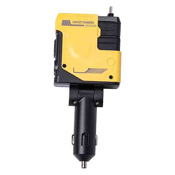 Автомобильное зарядное устройство MECHA с выдвижными кабелями и портами USB/Type-C Желтый HP-A1Y Киев