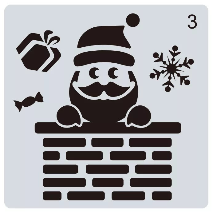 Трафареты на окна Дед Мороз пластиковый 15 на 15 см серый Киев - изображение 1