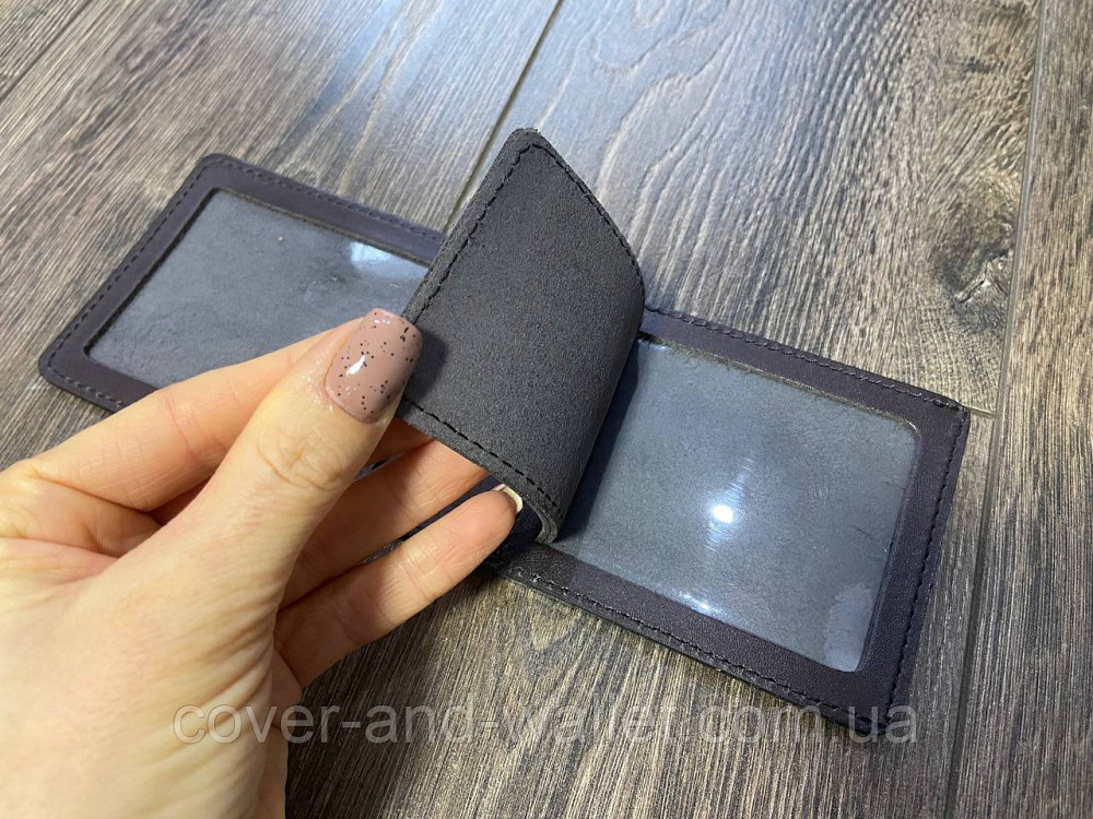 Шкіряна обкладинка ветеран МВС з кишенею для карток Київ - фото 3