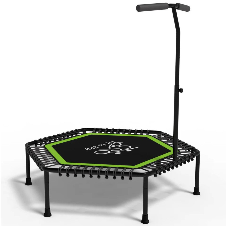 Батут спортивний домашній FitToSky 127 см з ручкою для фітнесу Зелений Київ - фото 2