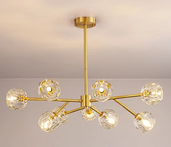 Светодиодная люстра Изумруд 8609 (Золотистая) на 9 плафонов Винница - изображение 1