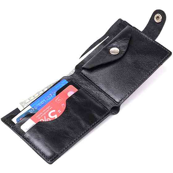 Шкіряне чоловіче портмоне Shvigel 16439 Чорний Київ