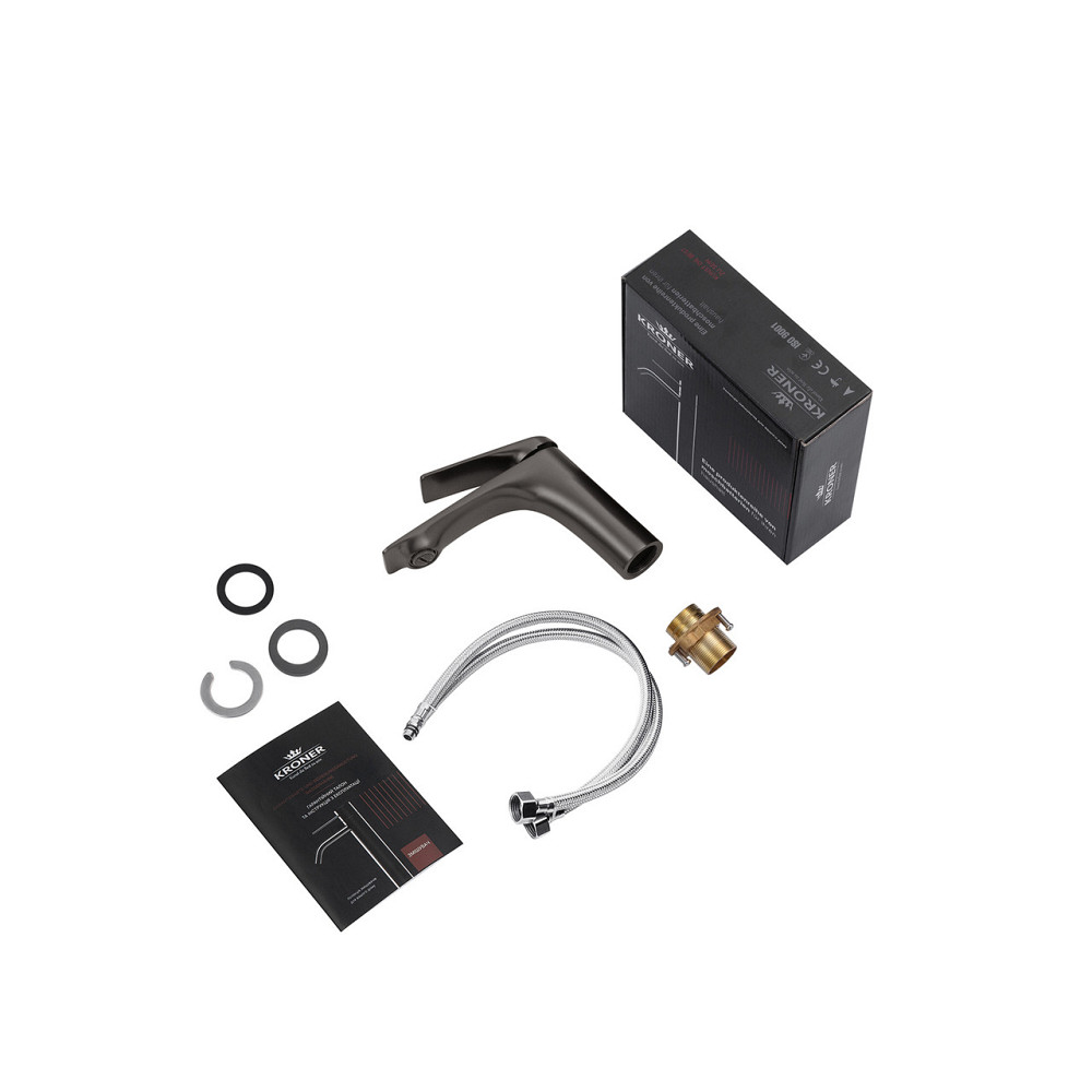 Змішувач для раковини Kroner KRP Graz - GRP010 графіт Київ - фото 7