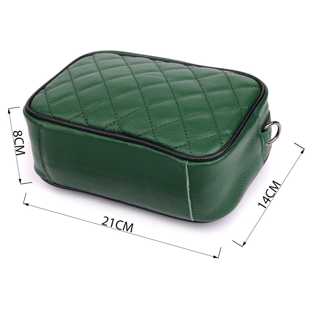 Стьобана жіноча сумка з натуральної шкіри 22857 Vintage Зелений Київ - фото 3