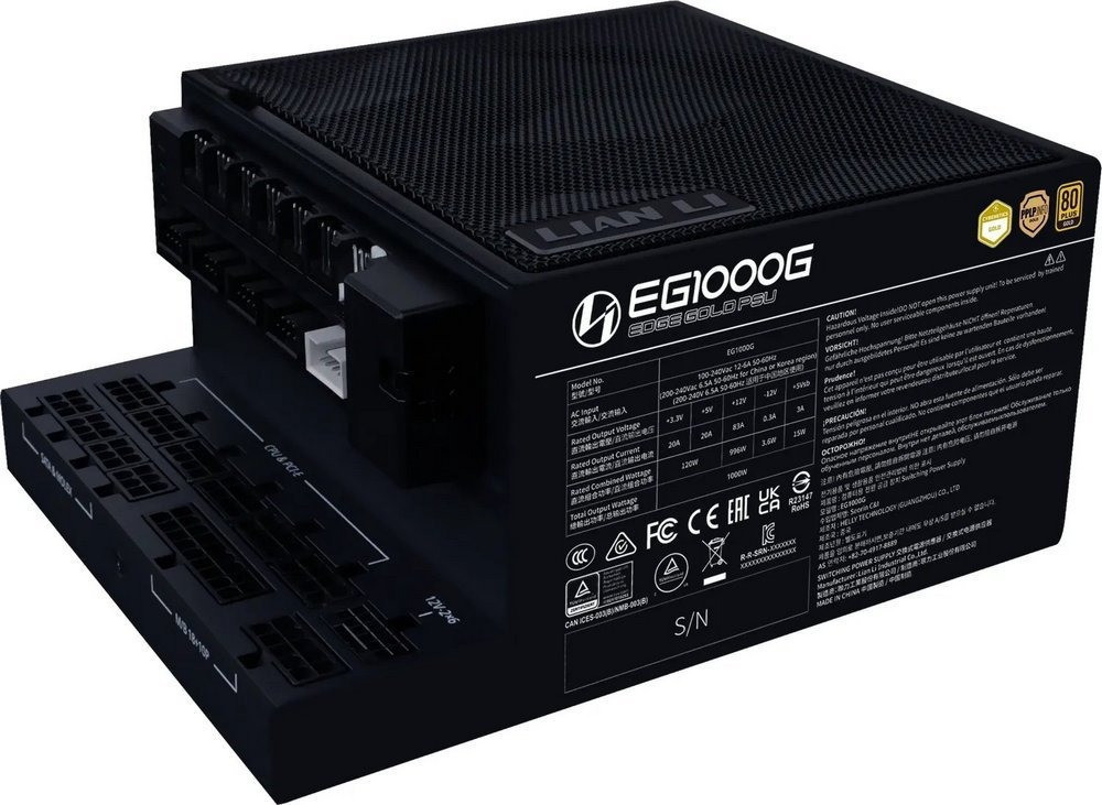 Блок питания Lian Li Edge Gold 1000W Black with Hub, EU Cord (G9P.EG1000G.BH00.EU) ( 19455 ) Харків - фото 4