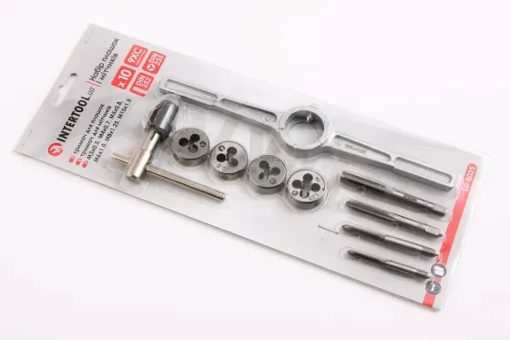 Набір плашок і мітчиків Intertool (10 ед.) М4-М8 Вінниця