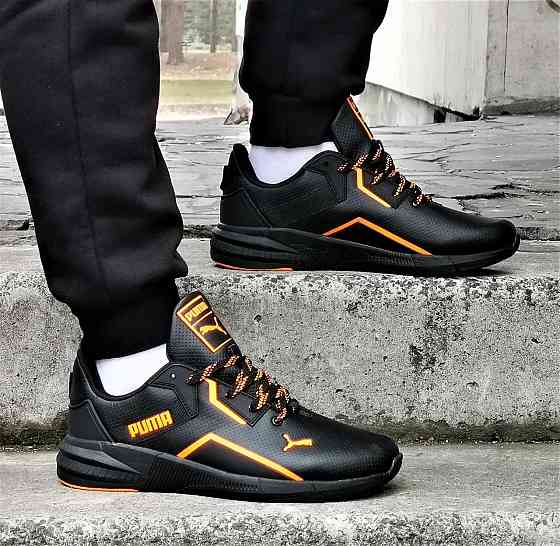 Кроссовки Puma Черные Мужские Пума Кожаные (размеры: 42,43,44) Днепр