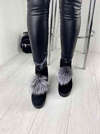 ITTS Угги жіночі ITTS чорні натуральна замша зима висота 13,5 см ( ) Коломия