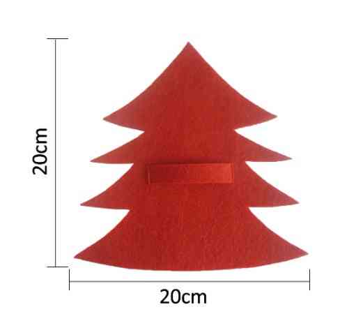 Новогодние чехлы для столовых приборов Елочки 4 штуки 20 на 20 см красный Киев