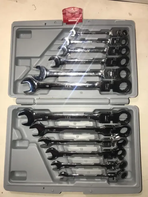 Набір ключів LEX 1578 — ріжково-накидні, 12 предметів, із тріскачкою Львів - фото 6