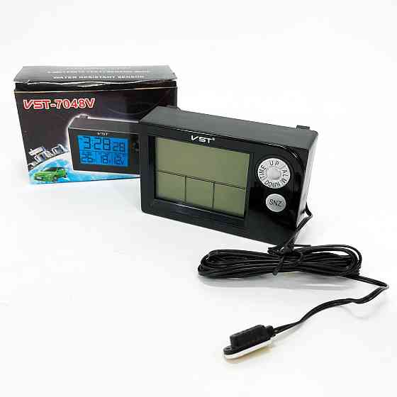 Годинник автомобільний електронні автогодинник VST-7048V для ВАЗ з MJ-334 вольтметром, температурою Київ