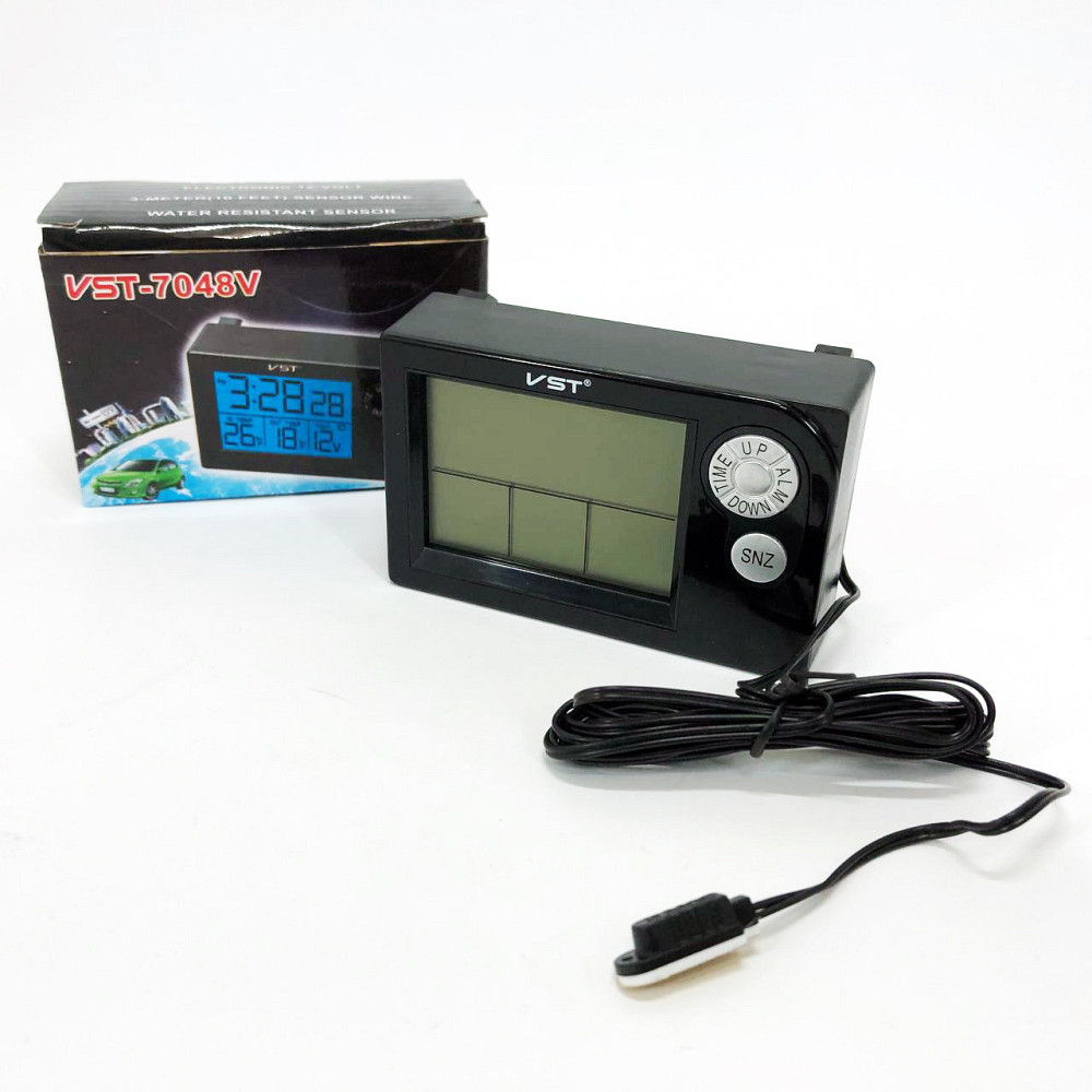 Годинник автомобільний електронні автогодинник VST-7048V для ВАЗ з MJ-334 вольтметром, температурою Київ - фото 4