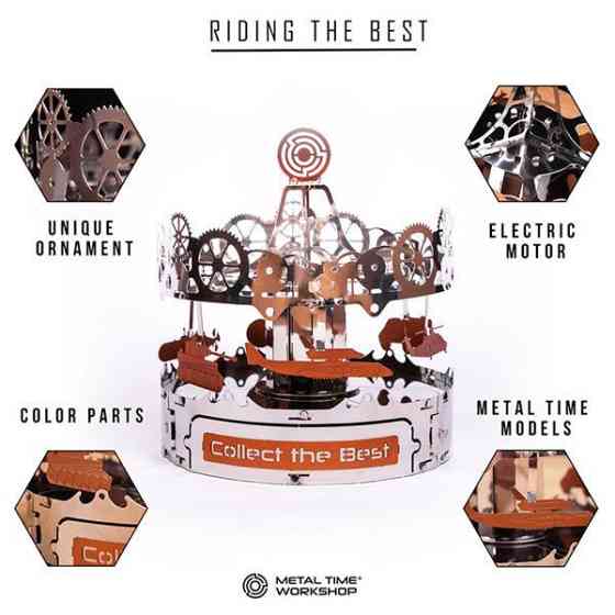 Колекційна модель-конструктор Metal Time Riding the Best Карусель механічна (MT042) Харків