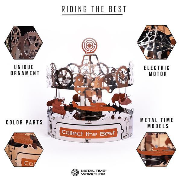 Колекційна модель-конструктор Metal Time Riding the Best Карусель механічна (MT042) Харків - фото 4
