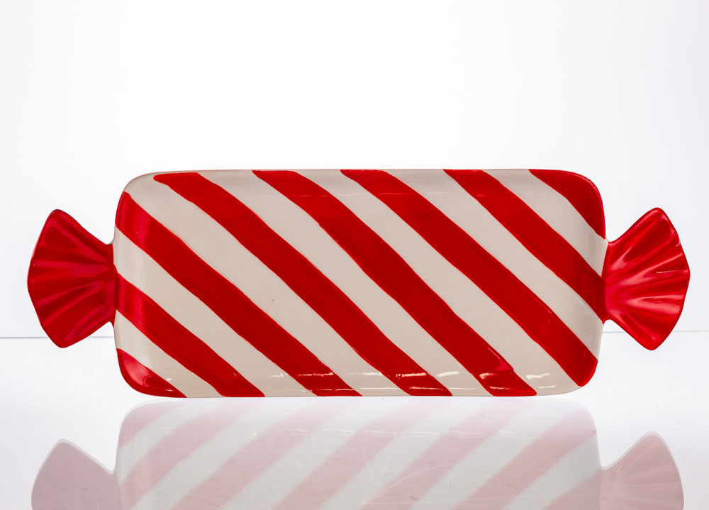 Блюдо сервірувальне у формі цукерки 26×12,5 (см) прямокутне з ручками з порцеляни CR-1-30 Коломыя - изображение 1