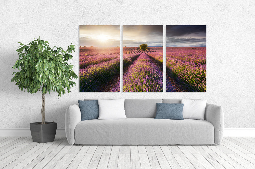 Модульная картина в гостиную / спальню    Лаванда   ART-058_3A 100х150 см Киев - изображение 2