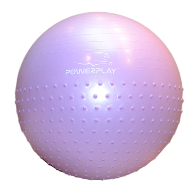 М'яч для фітнесу (фітбол) напівмасажний PowerPlay 4003 Ø75 cm Gymball Бузковий + помпа Каменское - изображение 6