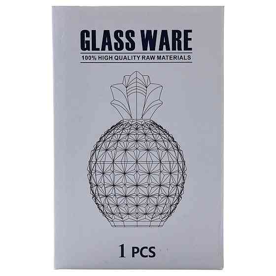 Yiwu Цукерниця з кришкою Ø9 см ваза цукерниця кругла скляна прозора ананас HP-4-112 Коломыя