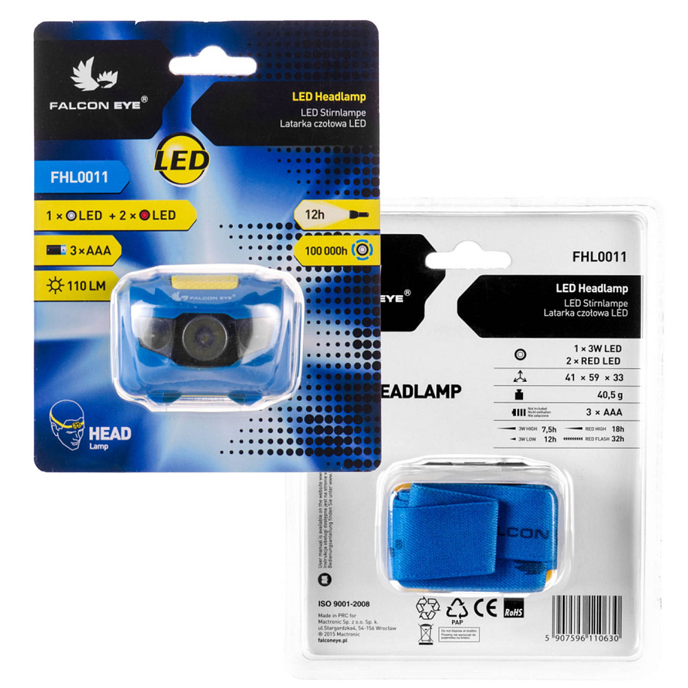 Фонарь налобный Falcon Eye (110 Lm) Cool White/Red (FHL0011) Вінниця - фото 7