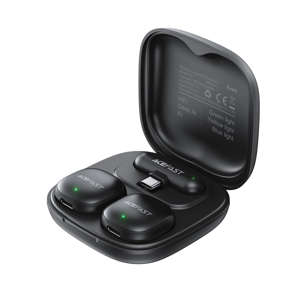 Беспроводная микрофонная система ACEFAST R1 dual-mic (Type-C) Black Одесса - изображение 3