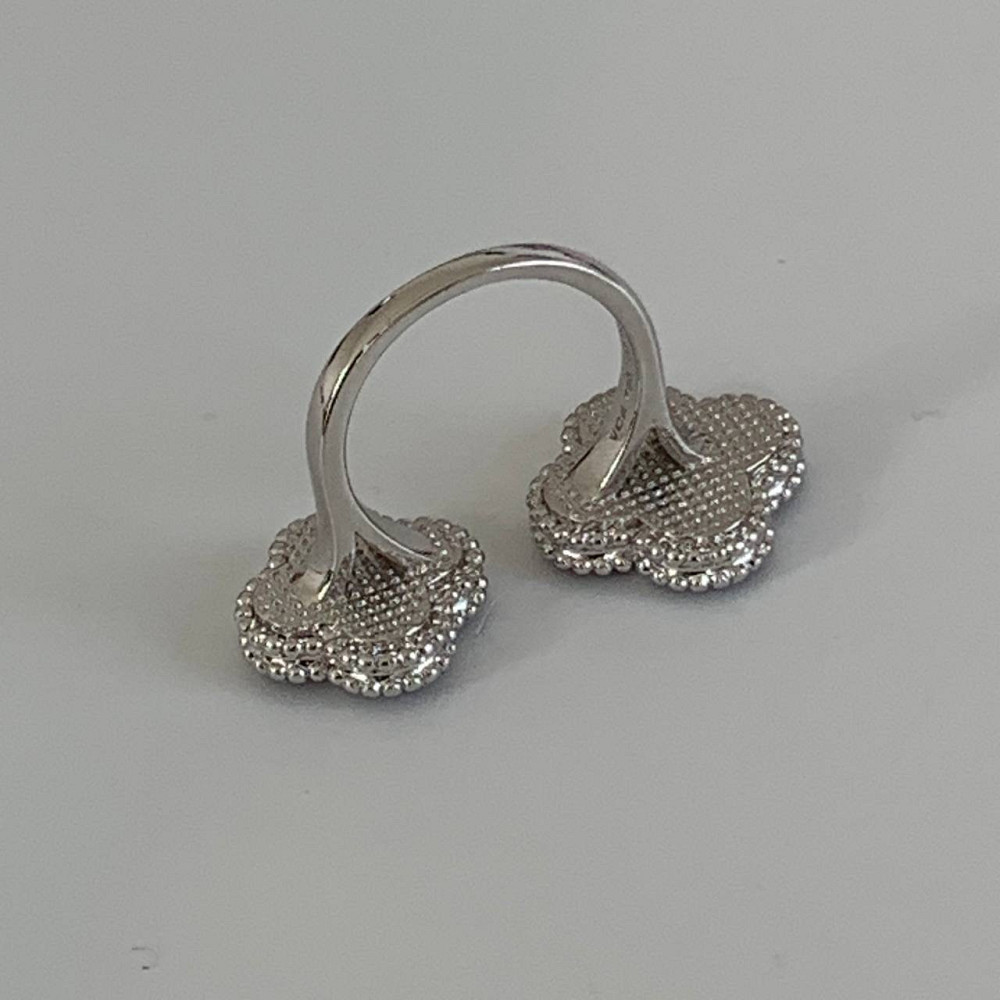 Van Cleef кольцо посеребрение / двойное кольцо клевер черное покрытие серебро 925 Одесса - изображение 5