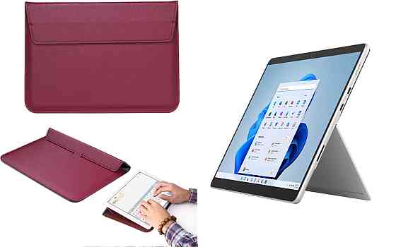 Чохол-конверт VitoCase для Microsoft Surface Pro 8, Pro 9, з функцією підставки для планшета Бордовий Київ