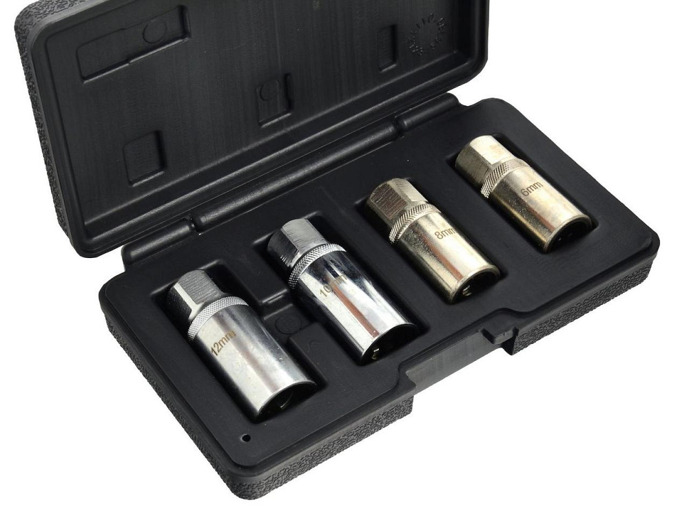 Набір Екстракторів "GeKo" для зламаних болтів та шпильок (6, 8 ,10, 12 мм), к-т 4 шт. [CrV 50BV30] під вороток 1/2" Стрый - изображение 4