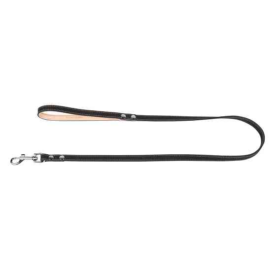 Повідець "CoLLaR" подвійний з прошивкою (ширина 16мм, довжина 122см) чорний Коломия