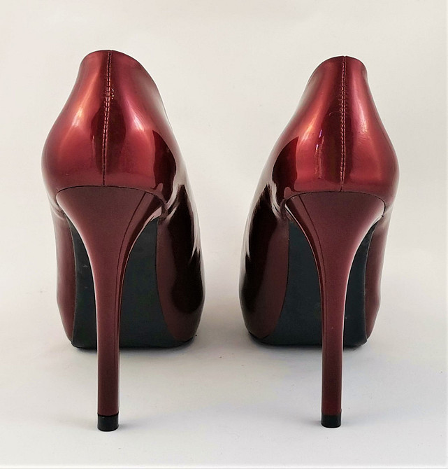 Жіночі Бордові Туфлі на Підборах Шпильці Лакові Модельні (розміри: 36,37,38,39,40) - 16-6 Дніпро - фото 4