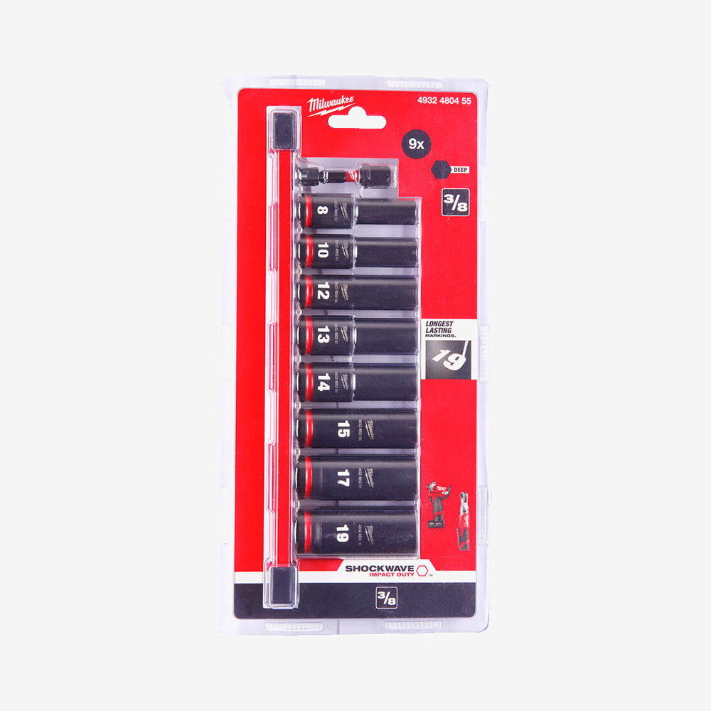 Набір головок 3/8" SKT ShW MILWAUKEE подовжених, на планці, (9шт) Одеса - фото 2