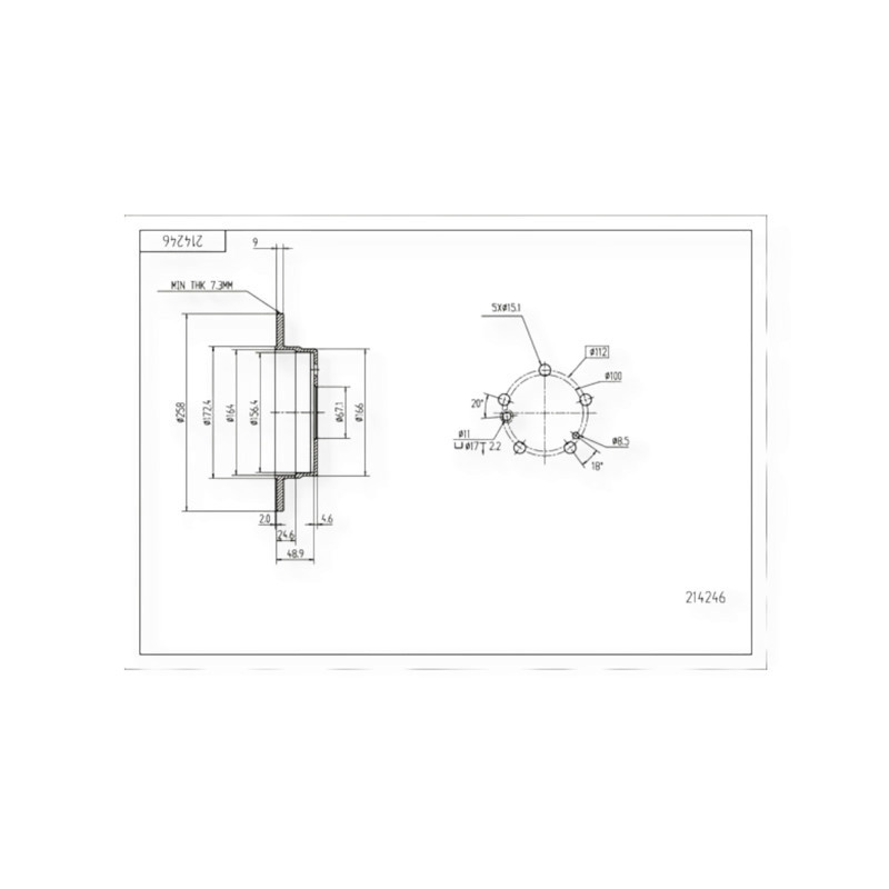Диск Mercedes-Benz C-Class W202 задний (d258x9) тормозной Мукачево - изображение 1