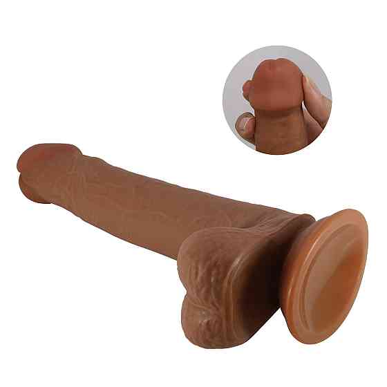 Фалоімітатор з мошонкою PRETTY LOVE TALLEN 8.7(220mm) Sliding Skin Series TPR, Suction base Sex Aura Київ